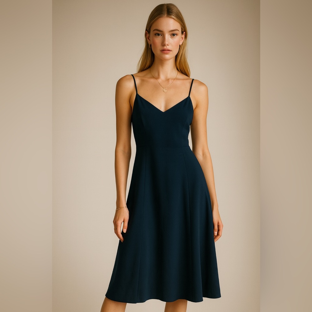 UNIQLO Black Spaghetti-Strap Midi Dress Size S